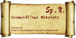 Szomolányi Nikolett névjegykártya