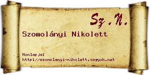 Szomolányi Nikolett névjegykártya