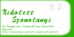 nikolett szomolanyi business card